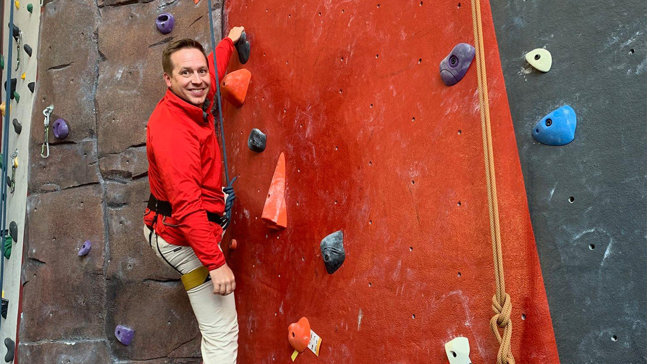 CENTERS PAUL KILLEN RECEIVES CLIMBING WALL CERTIFICATIONS TO LEAD