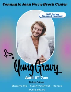 Yung Gravy concert promotional graphic for Longwood University Spring Weekend