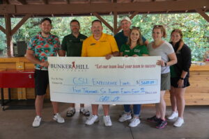 Cleveland State University Rec golf scramble presenting 2022 student scholarship check